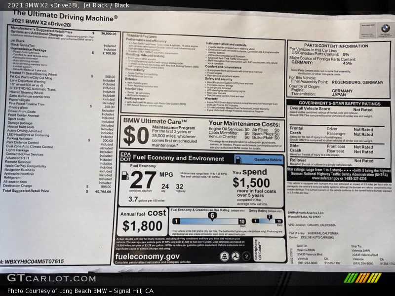 Jet Black / Black 2021 BMW X2 sDrive28i