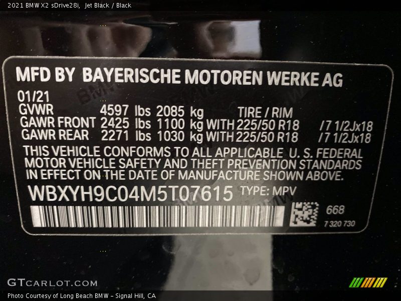 Jet Black / Black 2021 BMW X2 sDrive28i