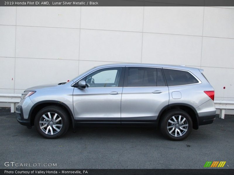Lunar Silver Metallic / Black 2019 Honda Pilot EX AWD