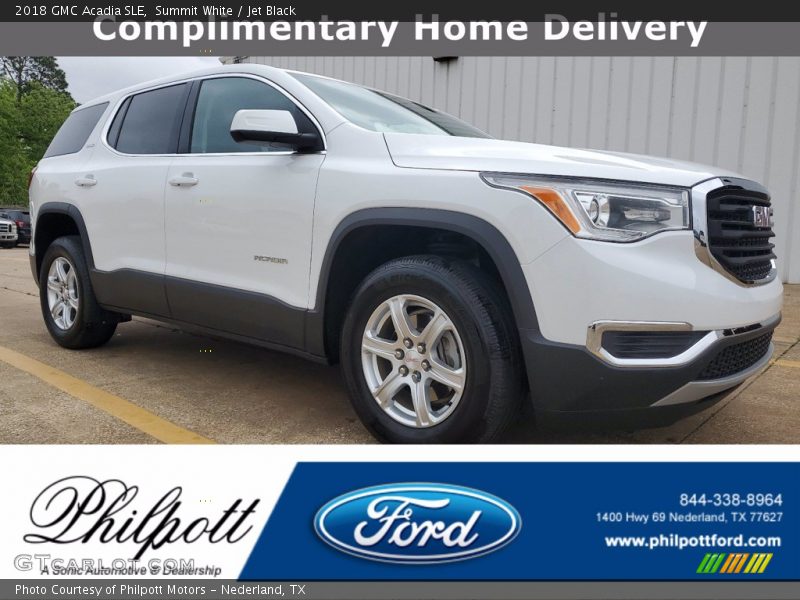 Summit White / Jet Black 2018 GMC Acadia SLE