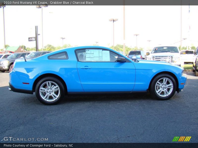 Grabber Blue / Charcoal Black 2010 Ford Mustang V6 Coupe