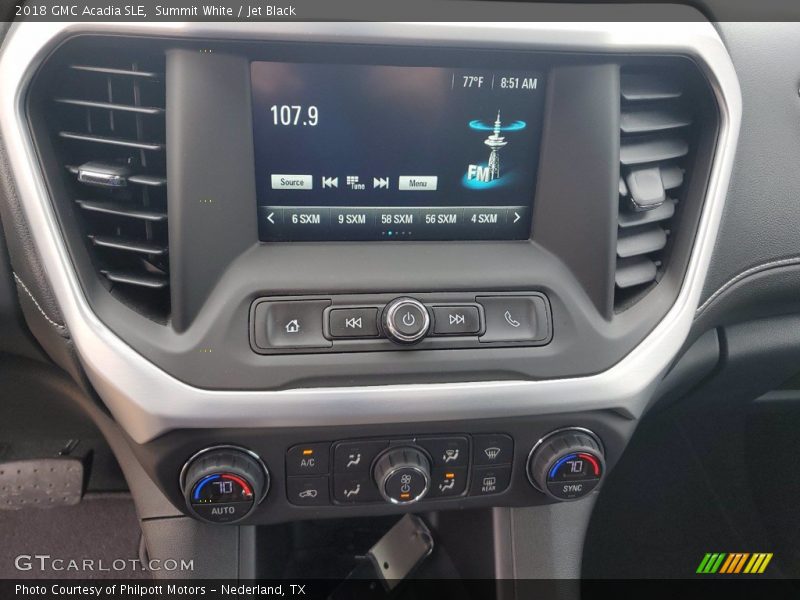 Controls of 2018 Acadia SLE