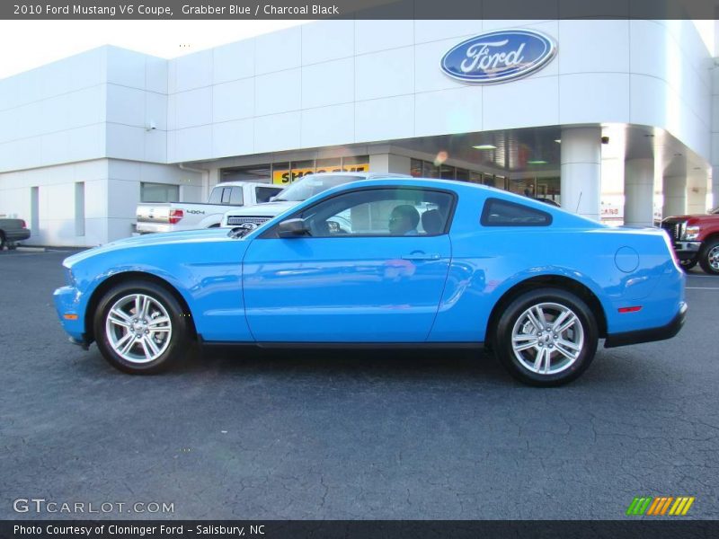 Grabber Blue / Charcoal Black 2010 Ford Mustang V6 Coupe