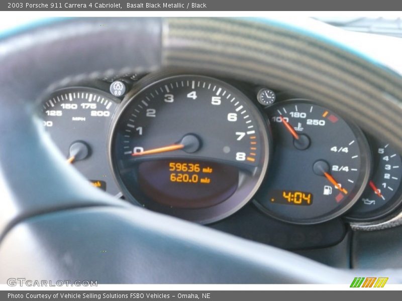 Basalt Black Metallic / Black 2003 Porsche 911 Carrera 4 Cabriolet