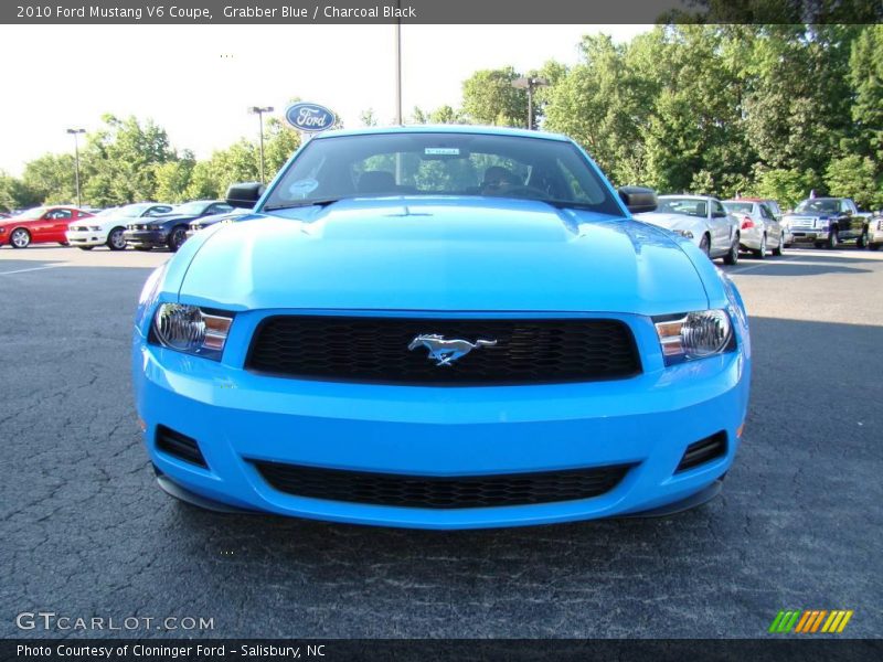 Grabber Blue / Charcoal Black 2010 Ford Mustang V6 Coupe