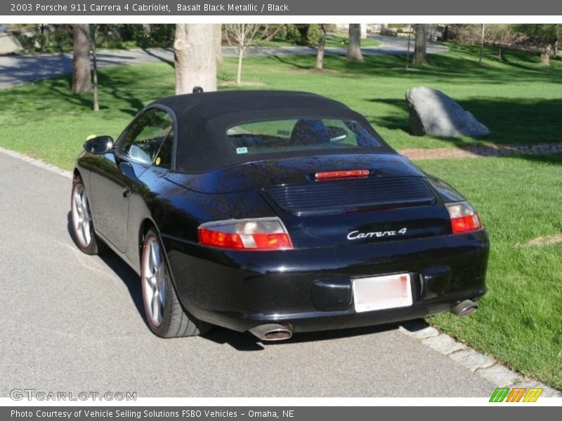 Basalt Black Metallic / Black 2003 Porsche 911 Carrera 4 Cabriolet