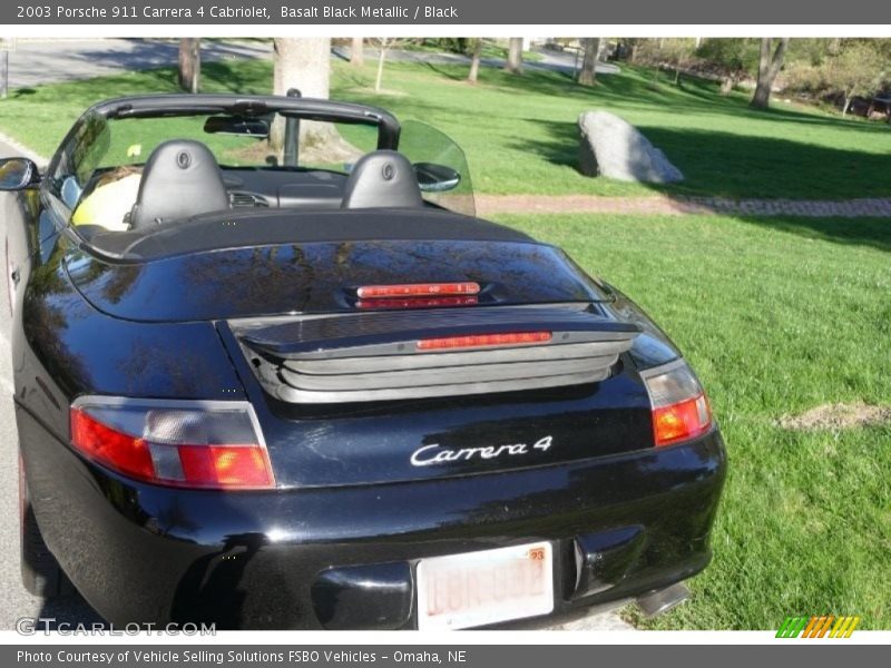 Basalt Black Metallic / Black 2003 Porsche 911 Carrera 4 Cabriolet