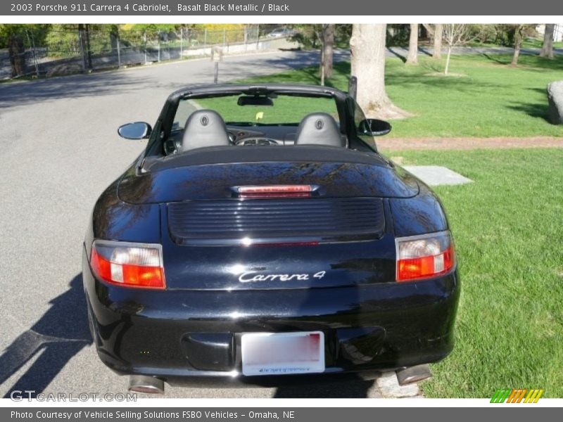 Basalt Black Metallic / Black 2003 Porsche 911 Carrera 4 Cabriolet