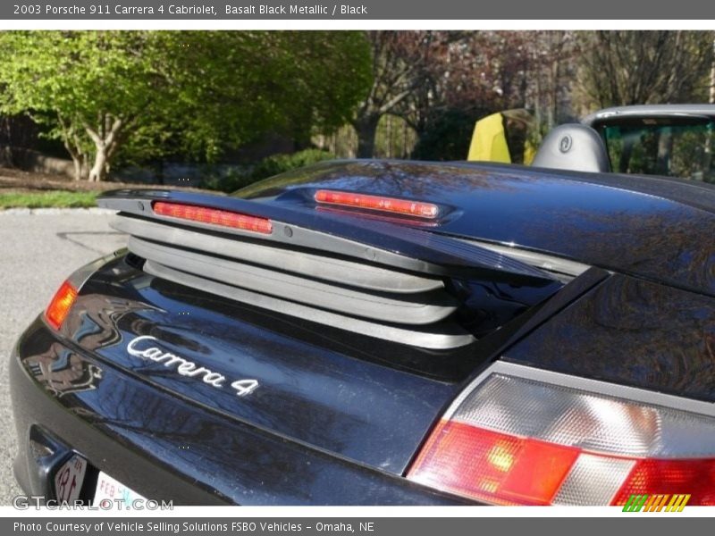 Basalt Black Metallic / Black 2003 Porsche 911 Carrera 4 Cabriolet