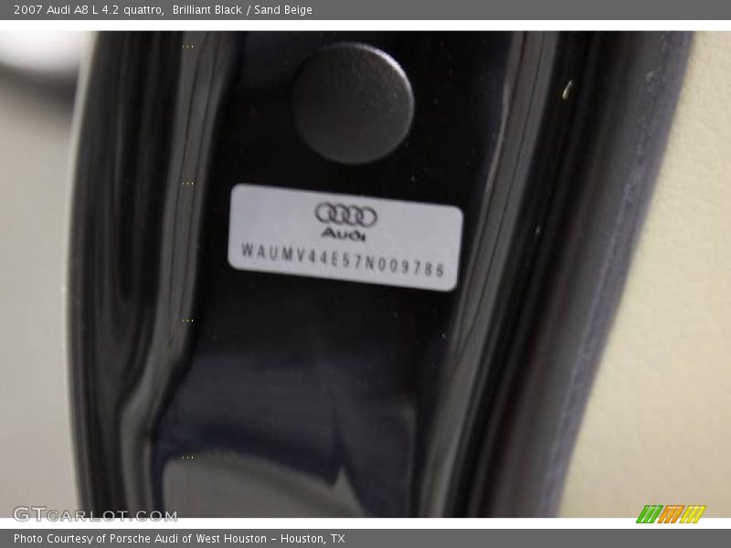 Brilliant Black / Sand Beige 2007 Audi A8 L 4.2 quattro