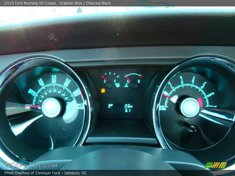 Grabber Blue / Charcoal Black 2010 Ford Mustang V6 Coupe