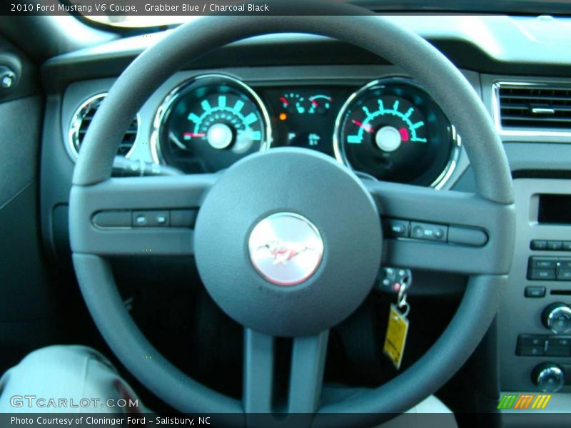 Grabber Blue / Charcoal Black 2010 Ford Mustang V6 Coupe