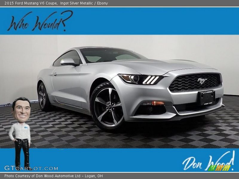 Ingot Silver Metallic / Ebony 2015 Ford Mustang V6 Coupe