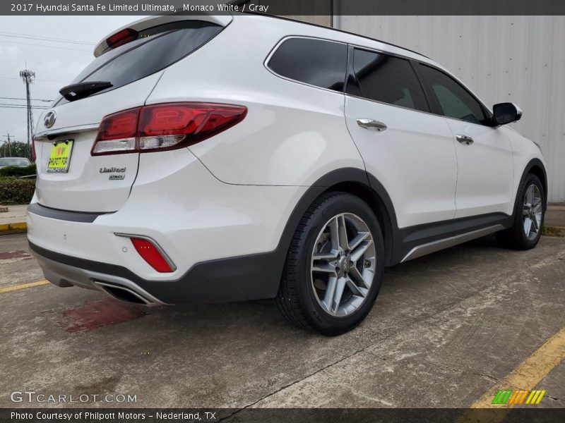 Monaco White / Gray 2017 Hyundai Santa Fe Limited Ultimate