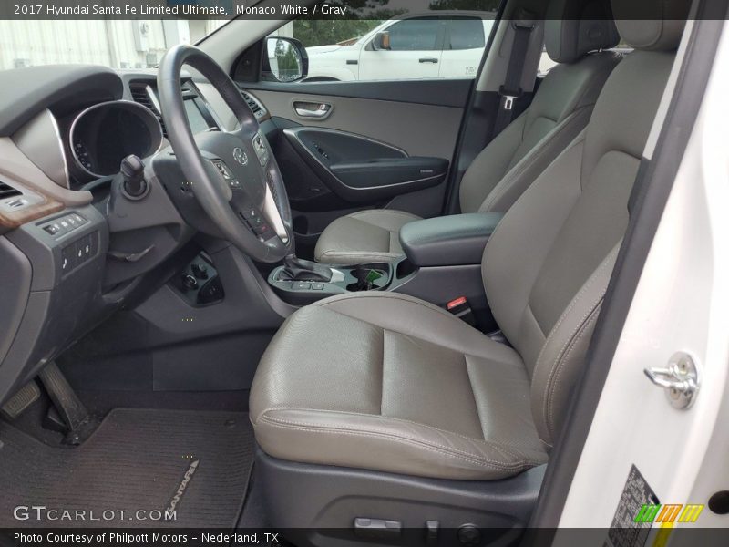 Monaco White / Gray 2017 Hyundai Santa Fe Limited Ultimate