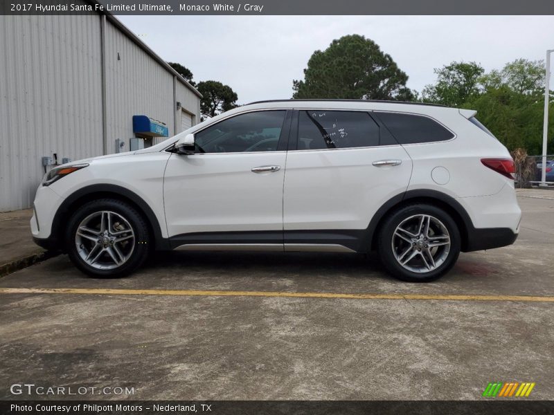 Monaco White / Gray 2017 Hyundai Santa Fe Limited Ultimate