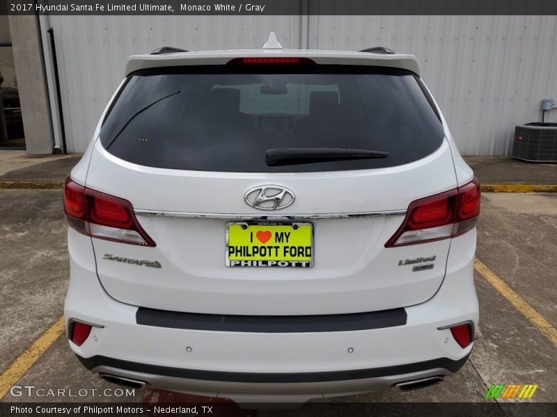 Monaco White / Gray 2017 Hyundai Santa Fe Limited Ultimate