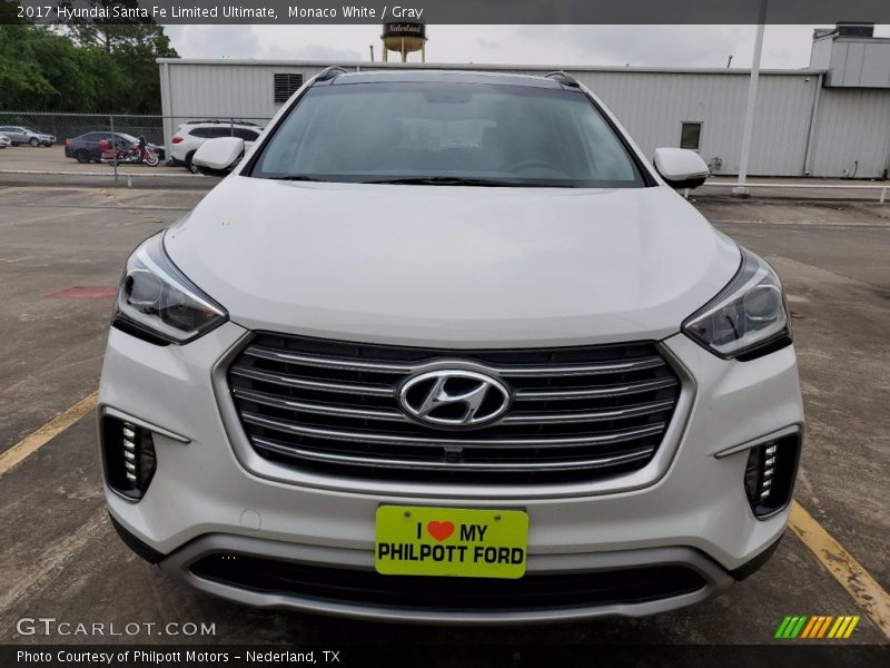 Monaco White / Gray 2017 Hyundai Santa Fe Limited Ultimate
