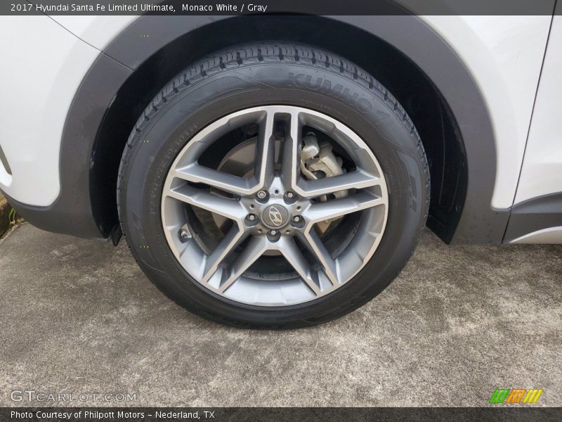 Monaco White / Gray 2017 Hyundai Santa Fe Limited Ultimate