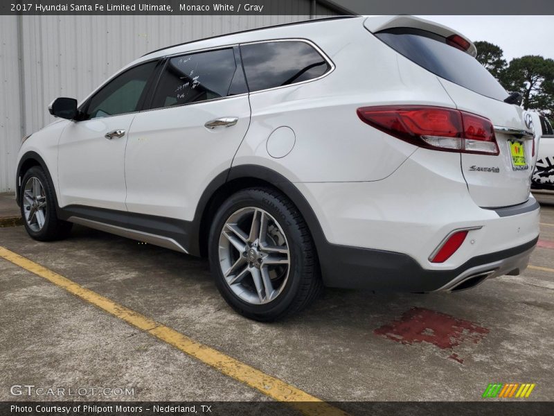 Monaco White / Gray 2017 Hyundai Santa Fe Limited Ultimate
