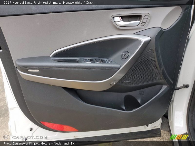 Monaco White / Gray 2017 Hyundai Santa Fe Limited Ultimate