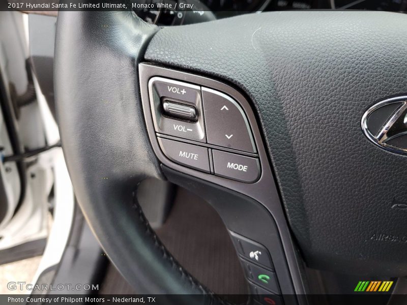 Monaco White / Gray 2017 Hyundai Santa Fe Limited Ultimate