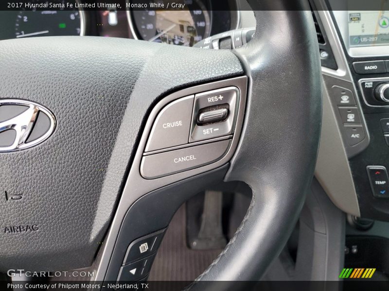 Monaco White / Gray 2017 Hyundai Santa Fe Limited Ultimate