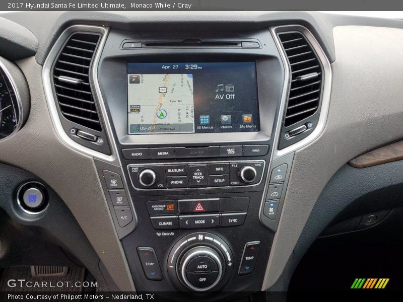 Monaco White / Gray 2017 Hyundai Santa Fe Limited Ultimate