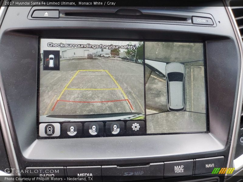 Monaco White / Gray 2017 Hyundai Santa Fe Limited Ultimate