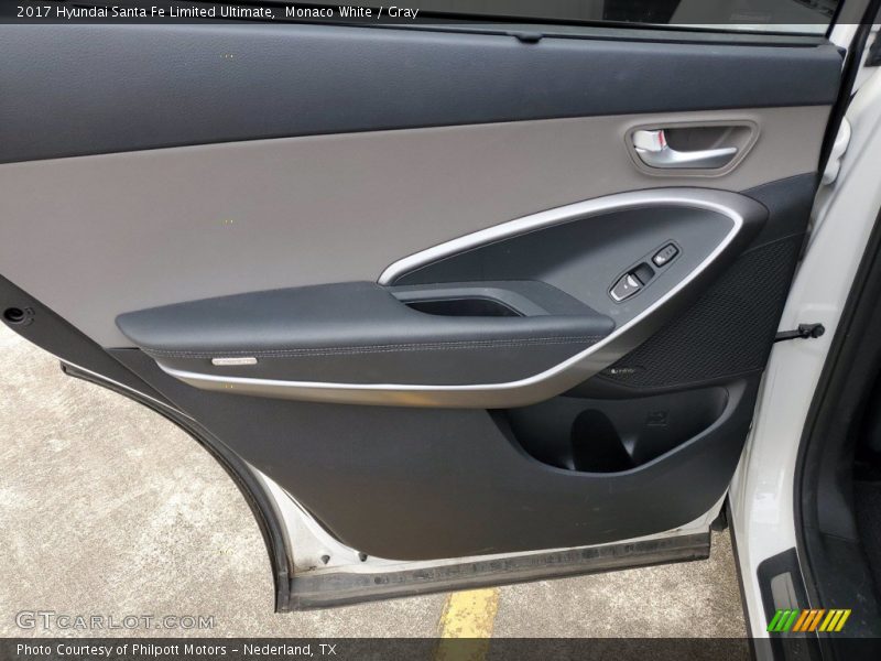 Monaco White / Gray 2017 Hyundai Santa Fe Limited Ultimate