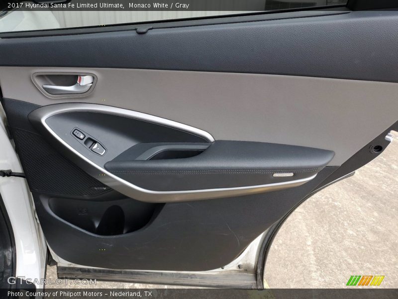 Monaco White / Gray 2017 Hyundai Santa Fe Limited Ultimate