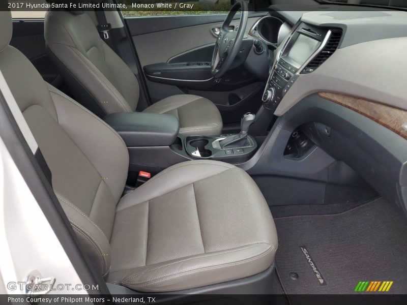Monaco White / Gray 2017 Hyundai Santa Fe Limited Ultimate