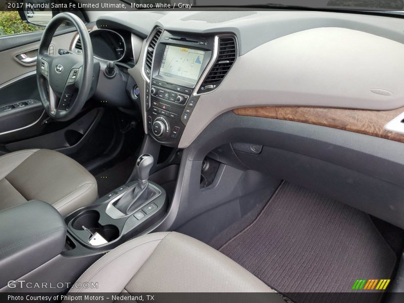 Monaco White / Gray 2017 Hyundai Santa Fe Limited Ultimate