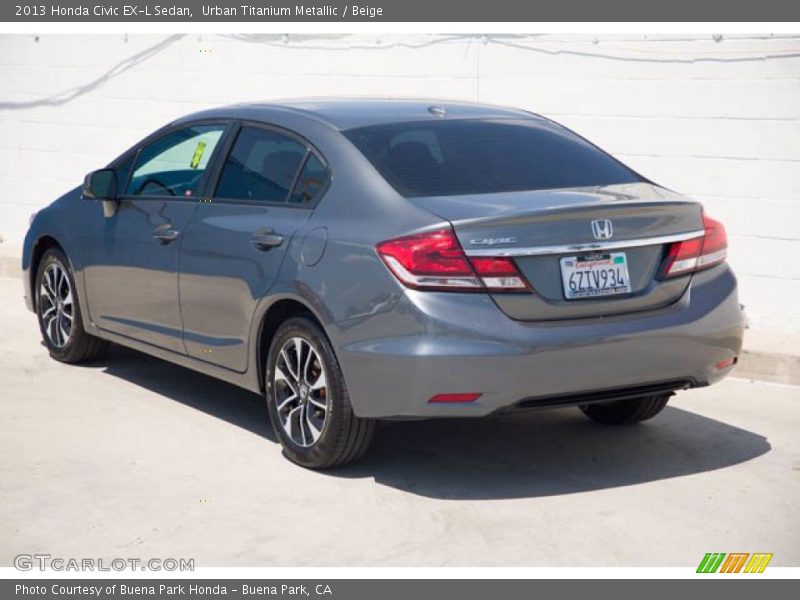 Urban Titanium Metallic / Beige 2013 Honda Civic EX-L Sedan