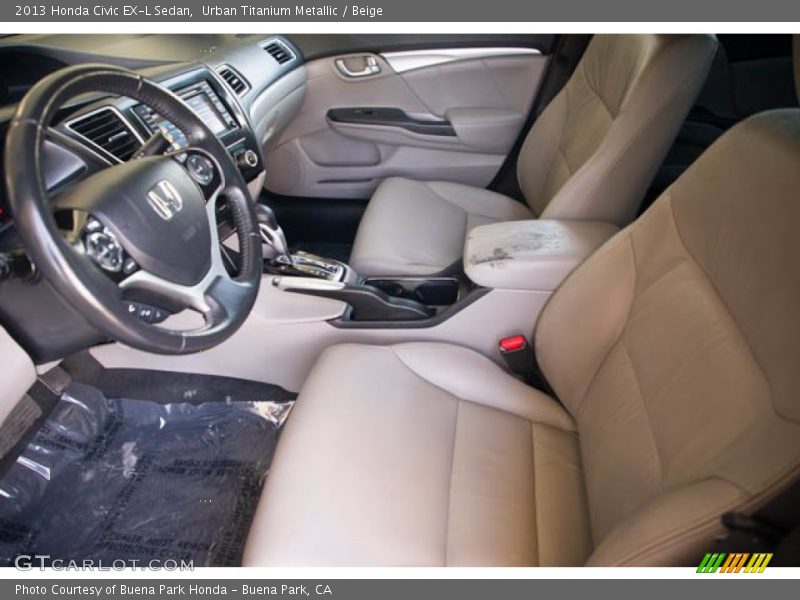 Urban Titanium Metallic / Beige 2013 Honda Civic EX-L Sedan