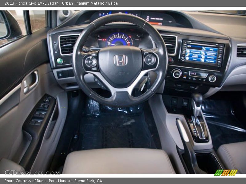 Urban Titanium Metallic / Beige 2013 Honda Civic EX-L Sedan