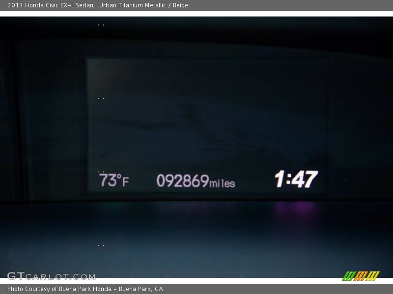 Urban Titanium Metallic / Beige 2013 Honda Civic EX-L Sedan