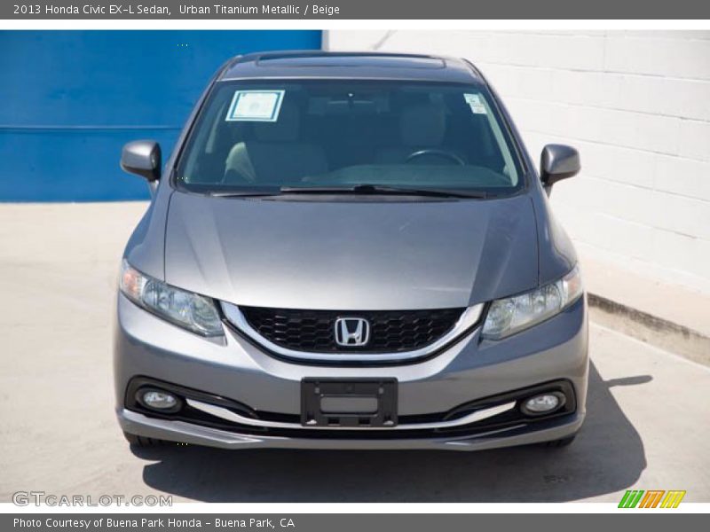 Urban Titanium Metallic / Beige 2013 Honda Civic EX-L Sedan