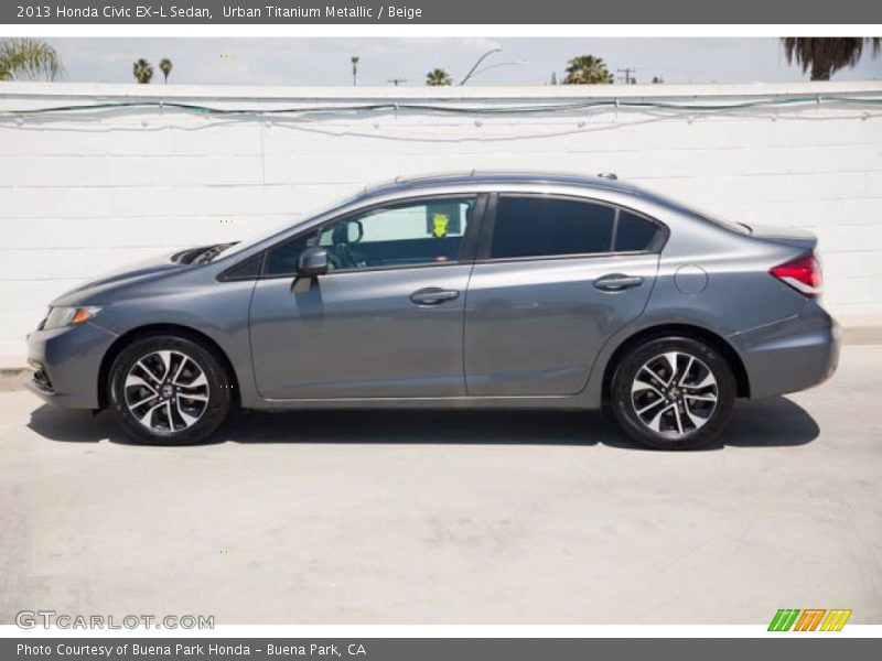 Urban Titanium Metallic / Beige 2013 Honda Civic EX-L Sedan