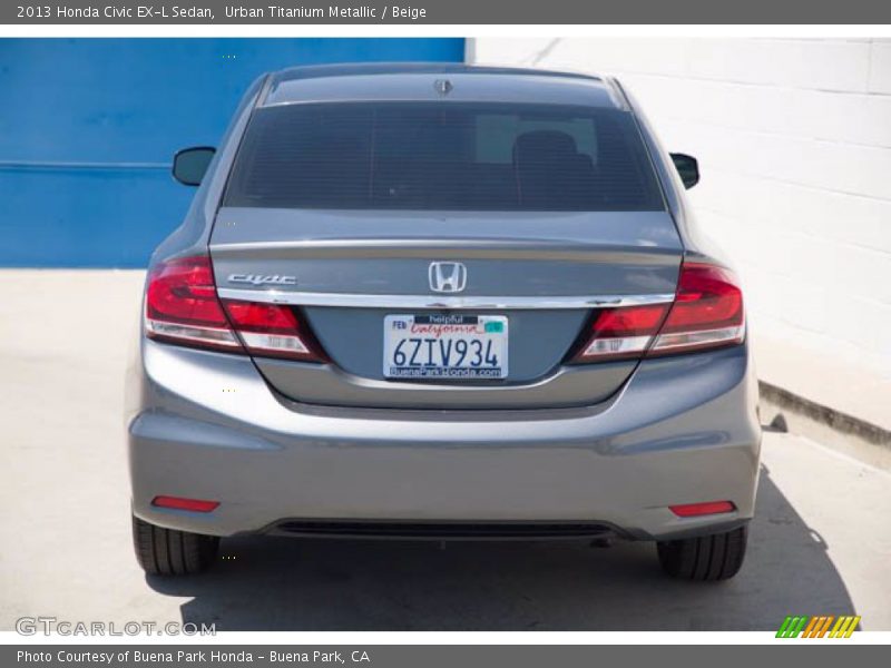 Urban Titanium Metallic / Beige 2013 Honda Civic EX-L Sedan