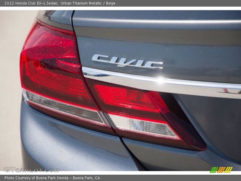 Urban Titanium Metallic / Beige 2013 Honda Civic EX-L Sedan