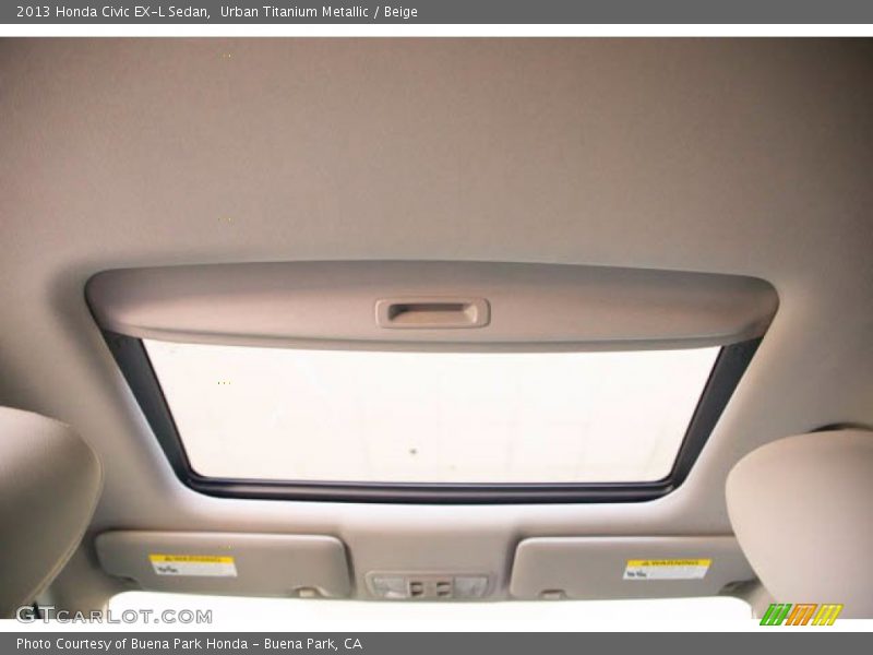 Urban Titanium Metallic / Beige 2013 Honda Civic EX-L Sedan