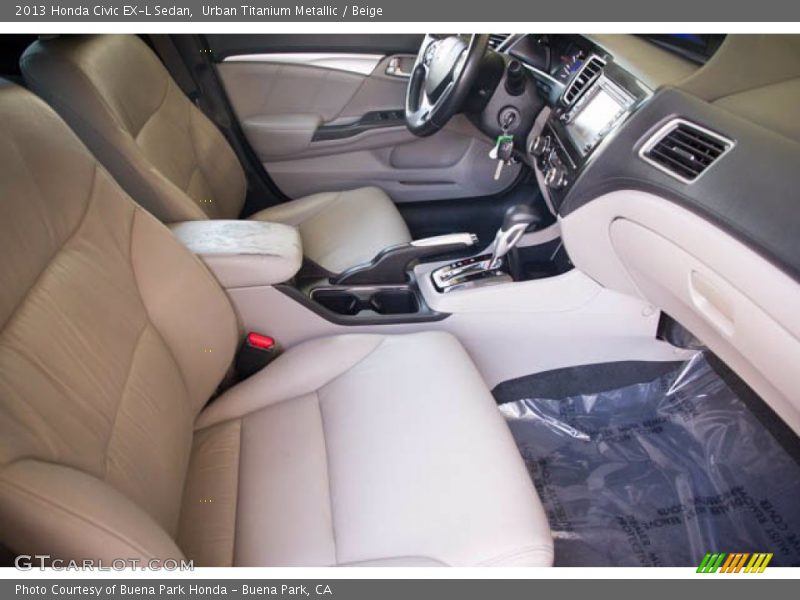Urban Titanium Metallic / Beige 2013 Honda Civic EX-L Sedan
