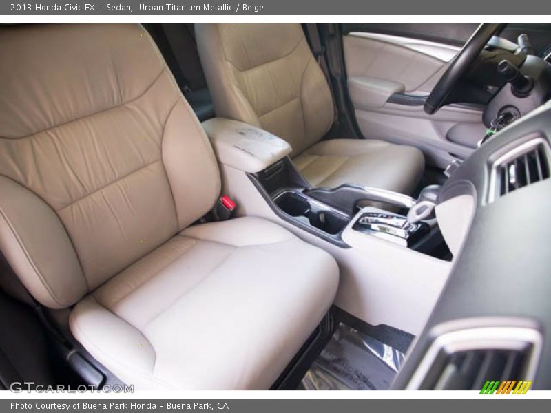 Urban Titanium Metallic / Beige 2013 Honda Civic EX-L Sedan