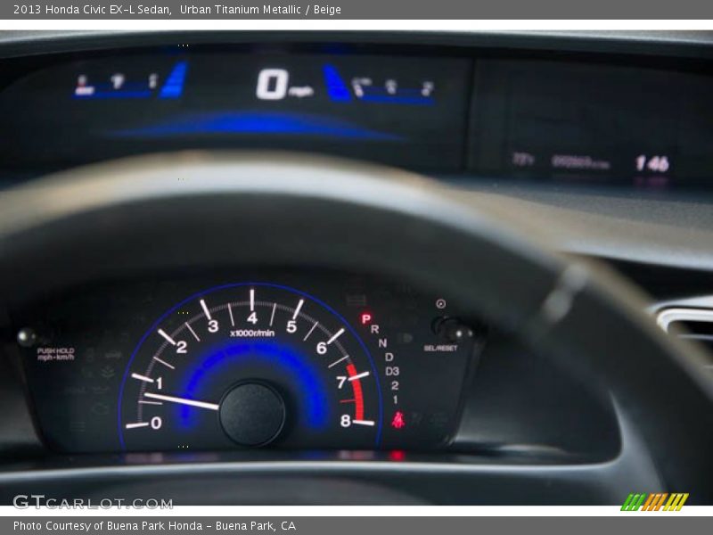 Urban Titanium Metallic / Beige 2013 Honda Civic EX-L Sedan