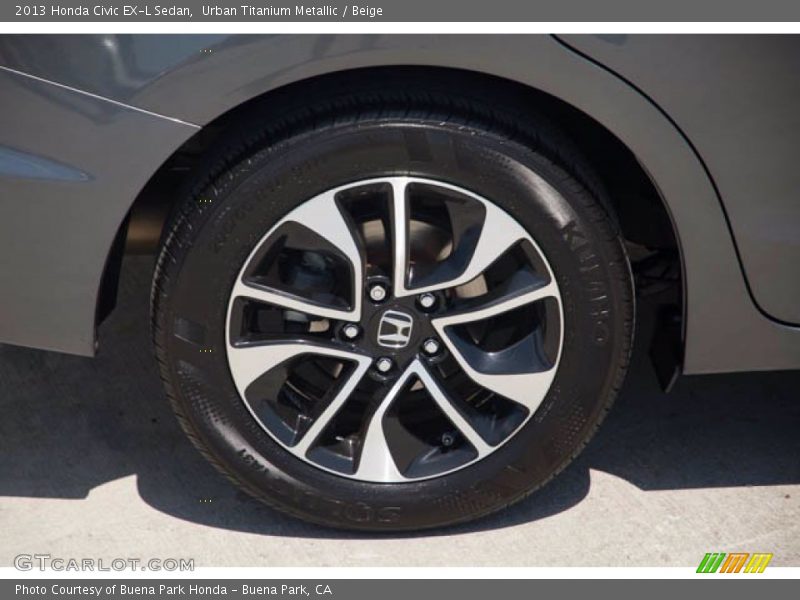 Urban Titanium Metallic / Beige 2013 Honda Civic EX-L Sedan