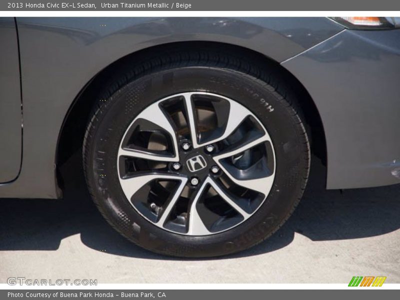 Urban Titanium Metallic / Beige 2013 Honda Civic EX-L Sedan