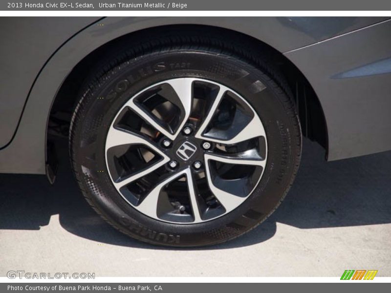 Urban Titanium Metallic / Beige 2013 Honda Civic EX-L Sedan