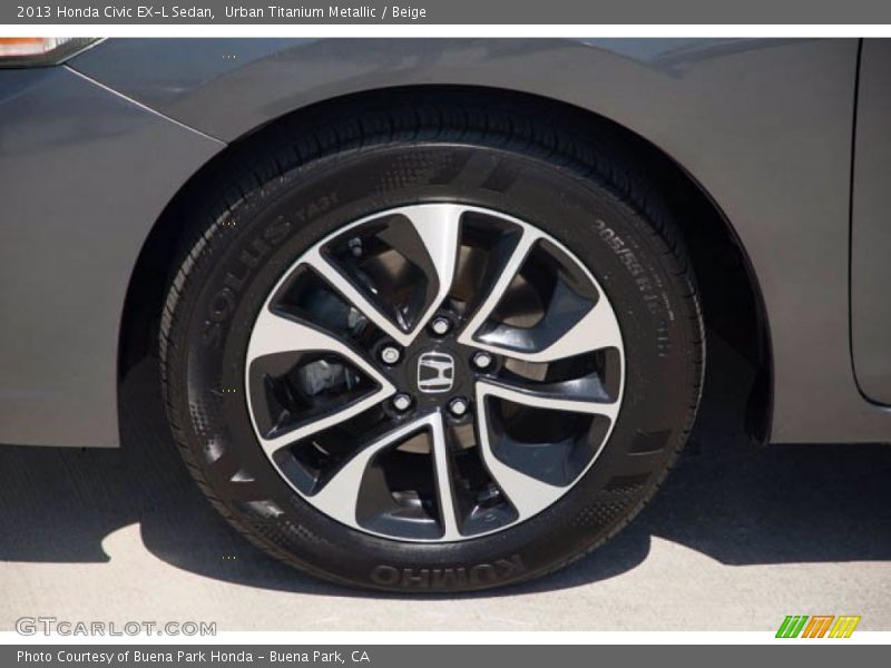 Urban Titanium Metallic / Beige 2013 Honda Civic EX-L Sedan