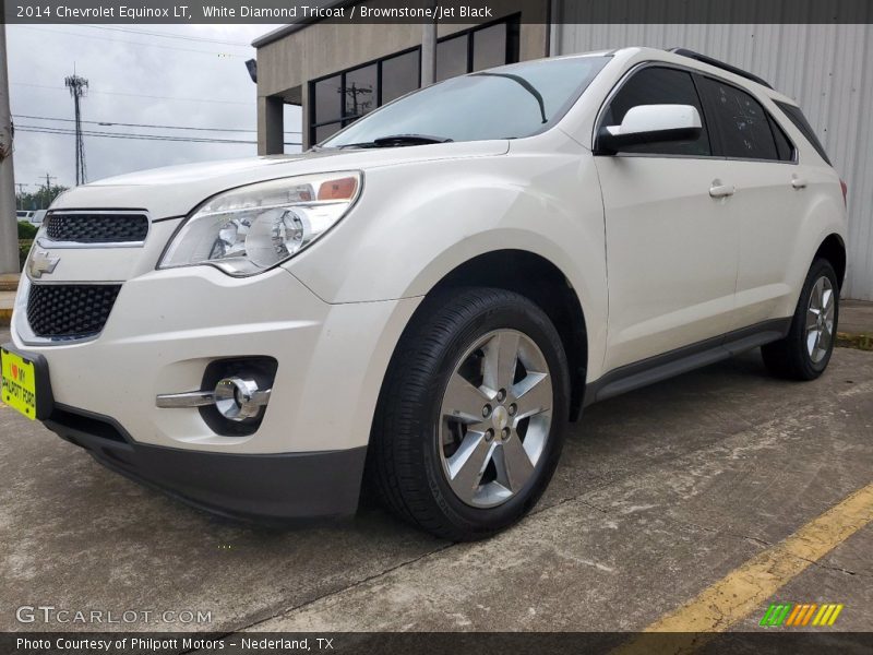 White Diamond Tricoat / Brownstone/Jet Black 2014 Chevrolet Equinox LT